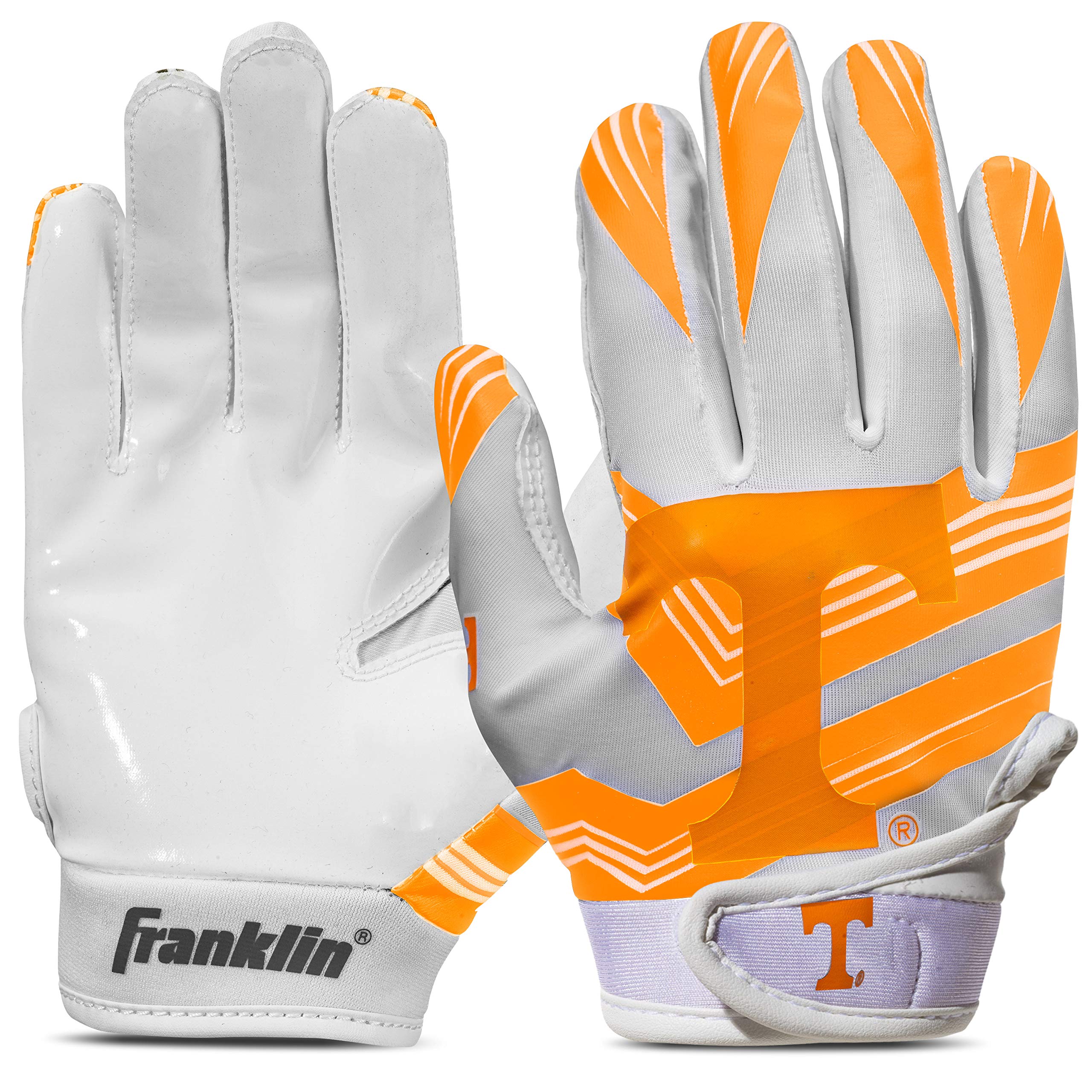 Franklin Sports Youth NCAA Football Receiver Gloves - Receiver Gloves for Kids - NCAA Team Logos and Silicone Palm - Youth Pair - Great for Games &