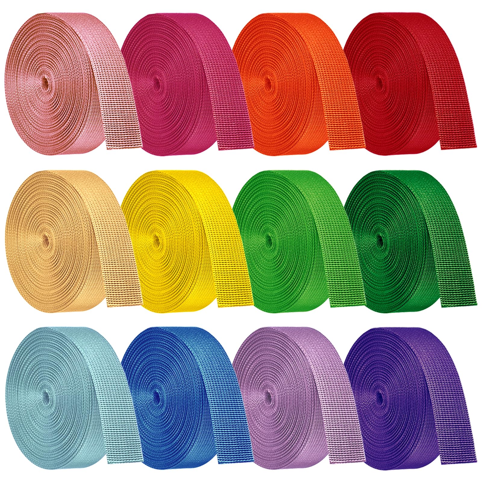 Wonninek 2.5cm Nylon Webbing Strap for Handbag, Pet Collars, Crafts, Sewing