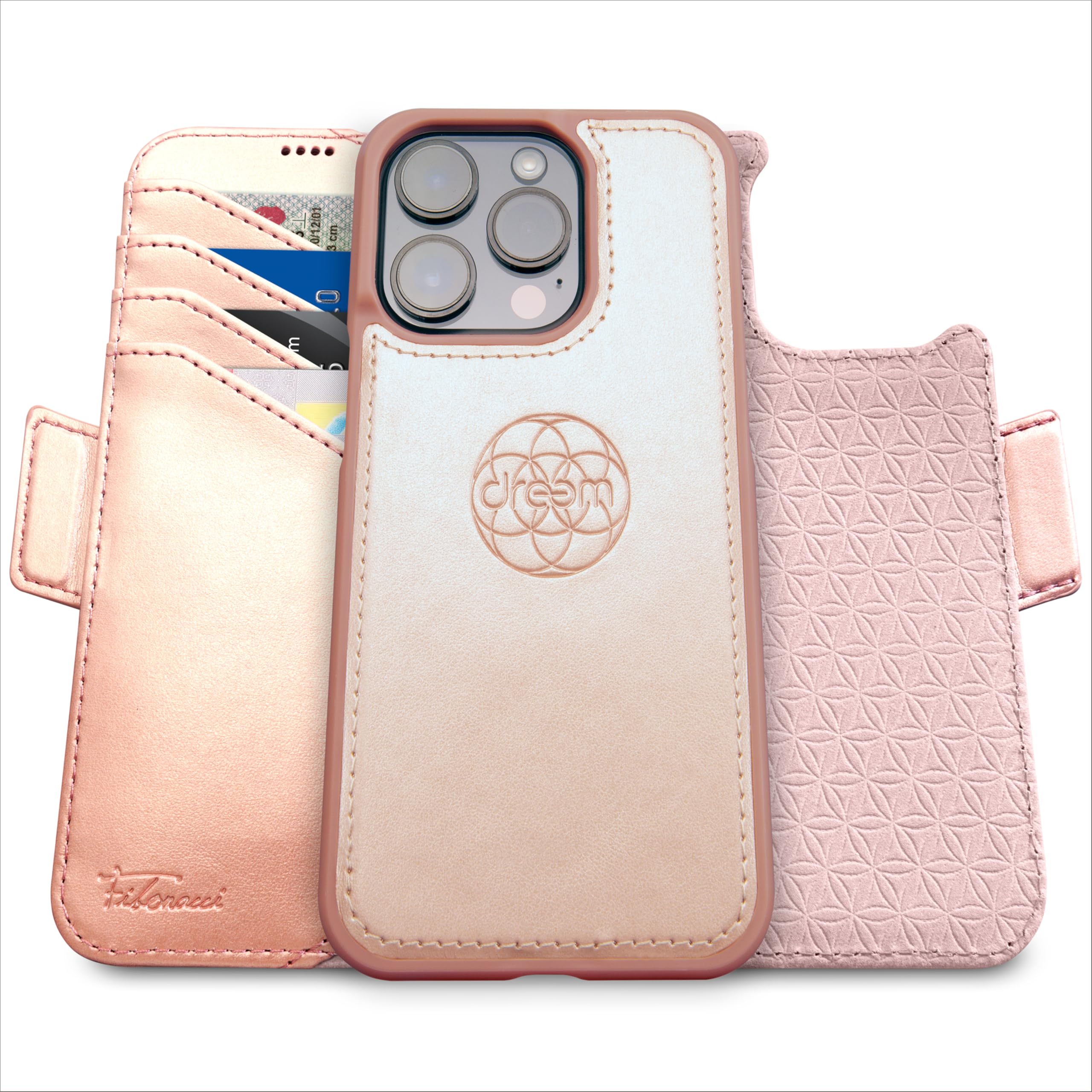 Custodia A Portafoglio 2 In 1 Dreem Fibonacci Per Apple IPhone 13 Pro Max Custodia Di Lusso In Pelle Vegana Magnetica Antiurto Staccabile Co~p115826480