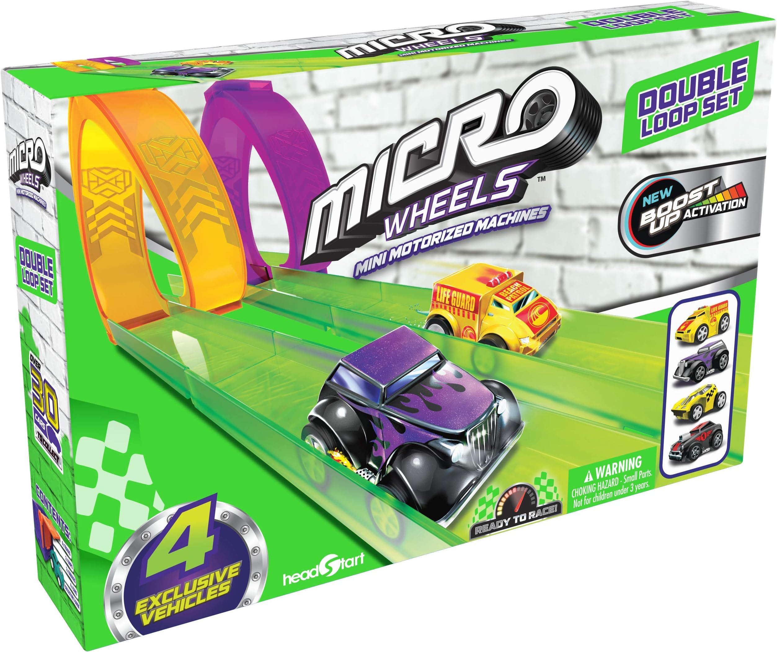 Micro Wheels HS78698 Double Loop Pack, Mini Racing car Set for Kids Aged 4+, Multi