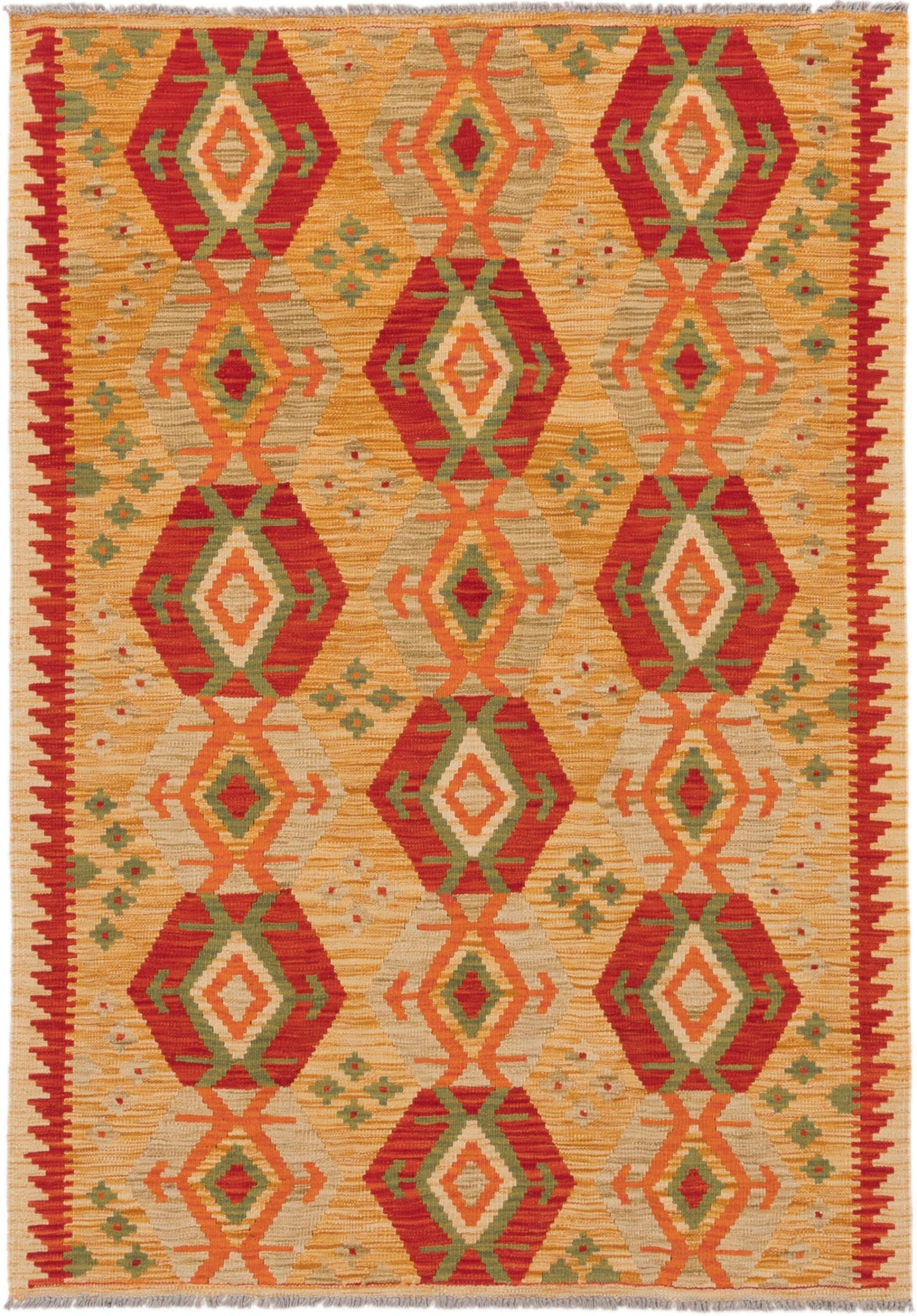 Tapis de laine afghan kilim tissé main style orient 127x181cm