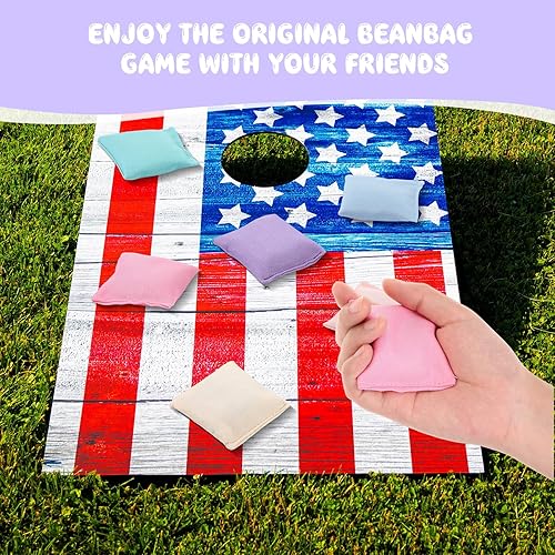 Miniatura 6 de Jenaai 24 bolsas de frijol de nailon coloridas, sacos de frijoles de 4.9 x 4.9 pulgadas para lanzar puffs, juegos de juegos para lanzar a mano,