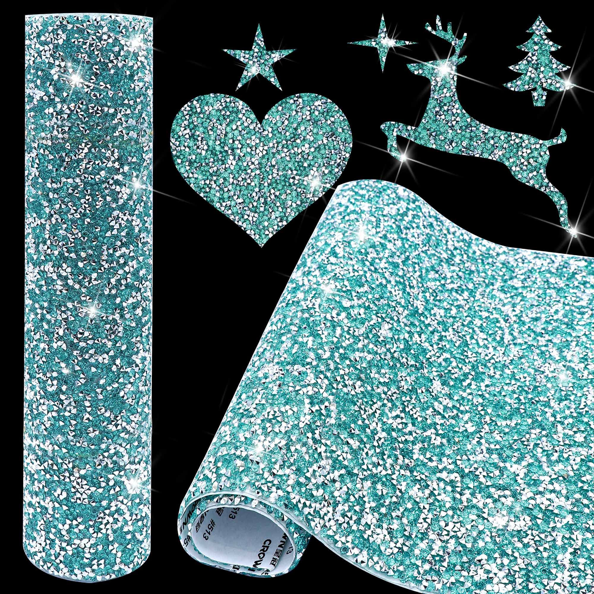 Autocollant strass bleu lac en résine brillante pour customisation chic