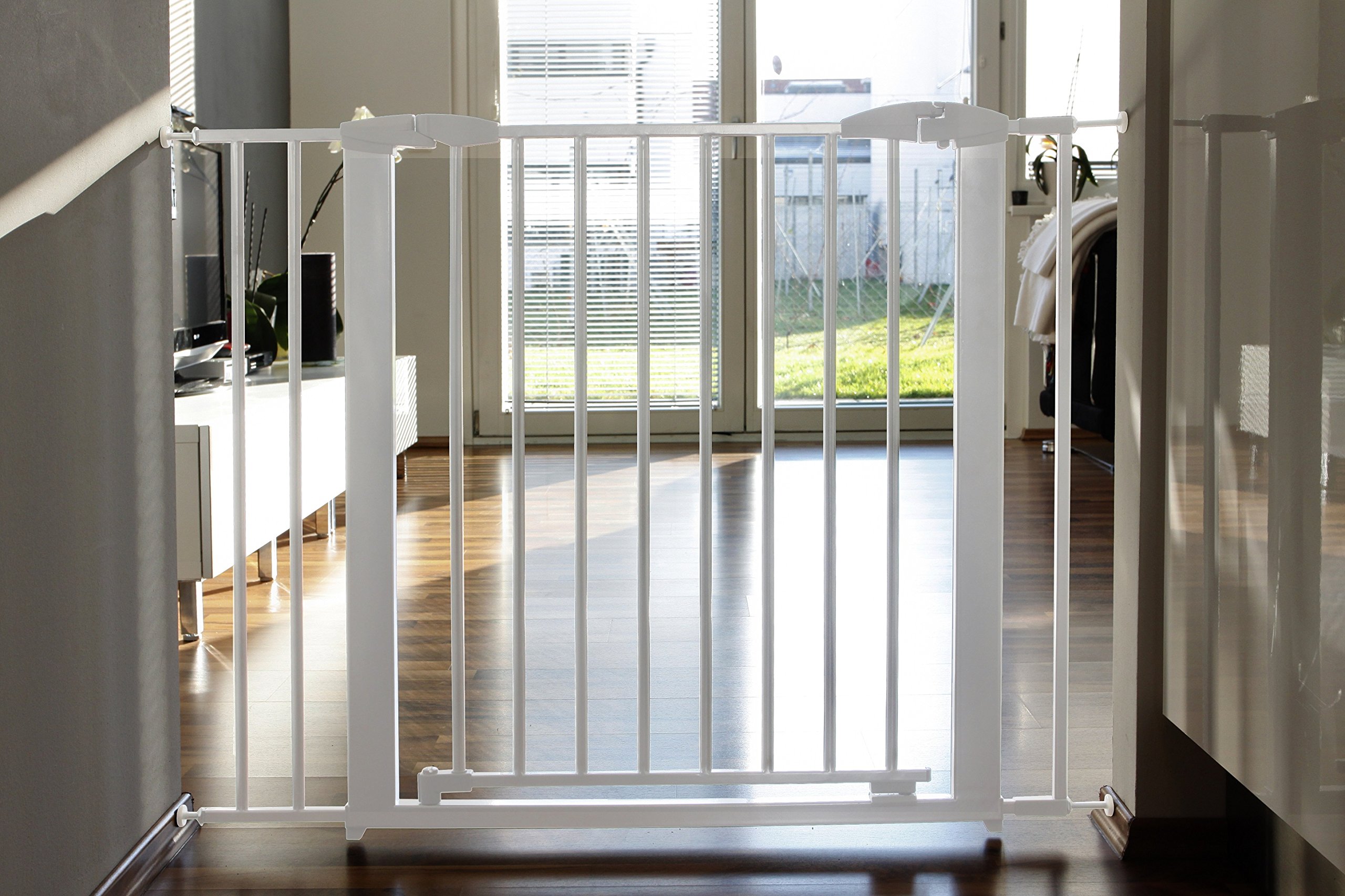 Cancelletto di sicurezza Yael 72,5-81cm, in metallo, bianco (allungabile fino a 132cm)