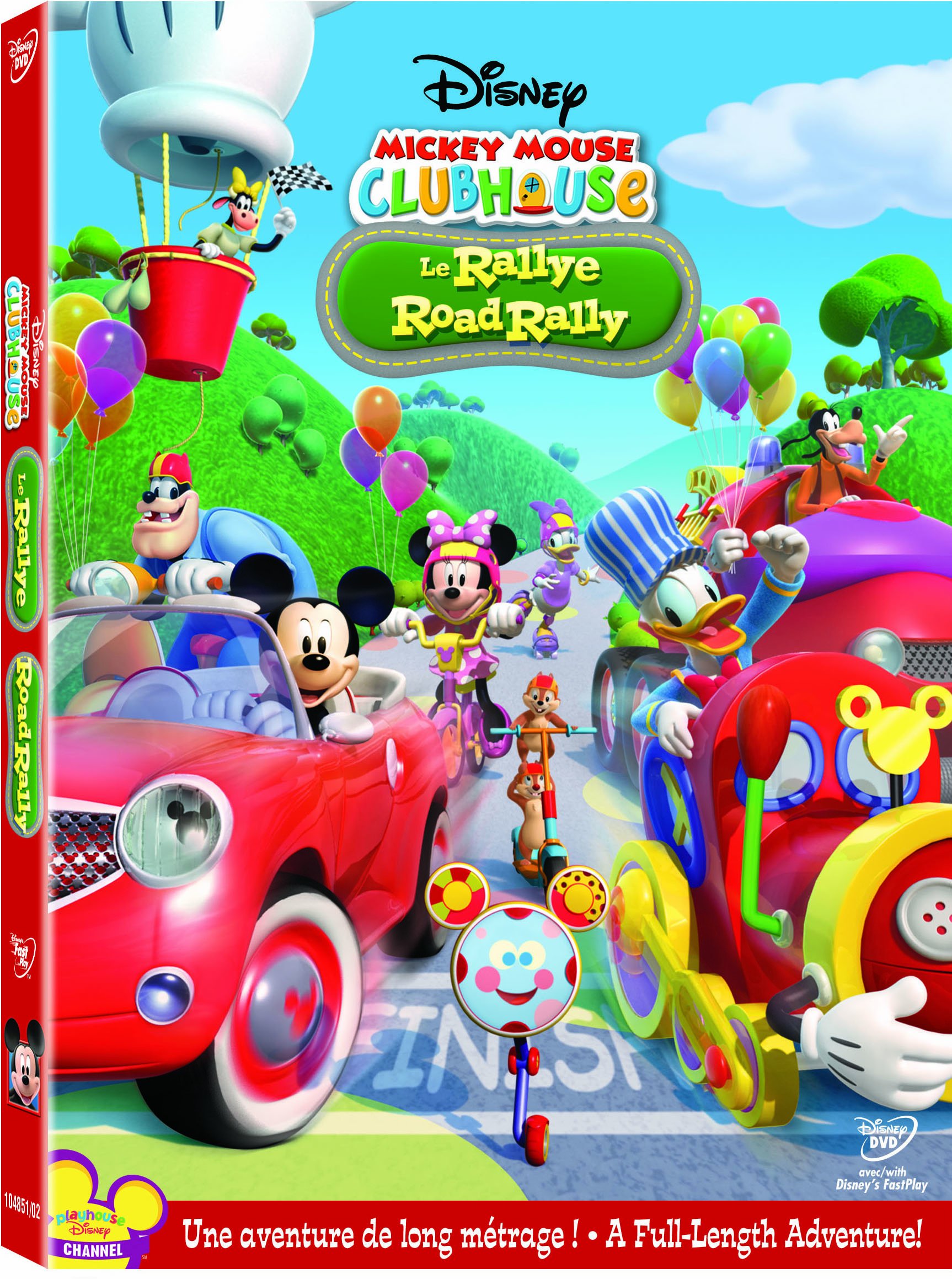 DVD cover for Disney Mickey Mouse Clubhouse: Road Rally, showing Mickey Mouse and friends in a race car.