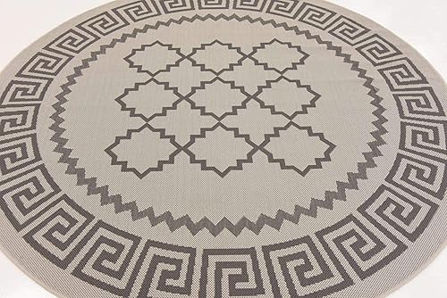 Vista 20 de Unique Loom Alfombra Colección enrejado Marroquí Celosía Transicional Interior y Exterior, Polipropileno Gris/Plateado