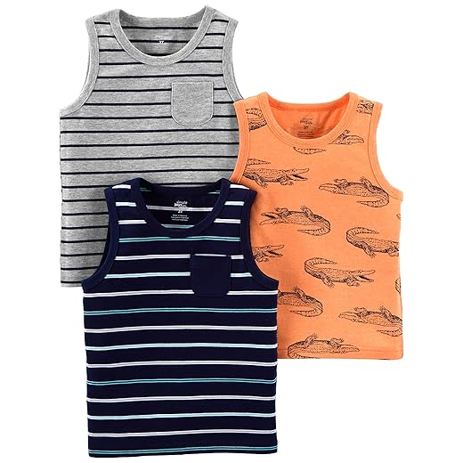 Simple Joys by Carter's Pacote com 3 regatas musculares para bebês meninos
