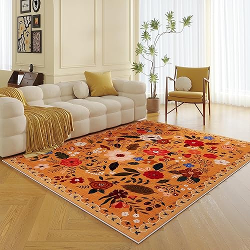 Miniatura 12 de Rugcomf Alfombra de pasillo para cocina, antideslizante, 2 x 6 pies, alfombras lavables con parte trasera de goma, alfombra floral suave para
