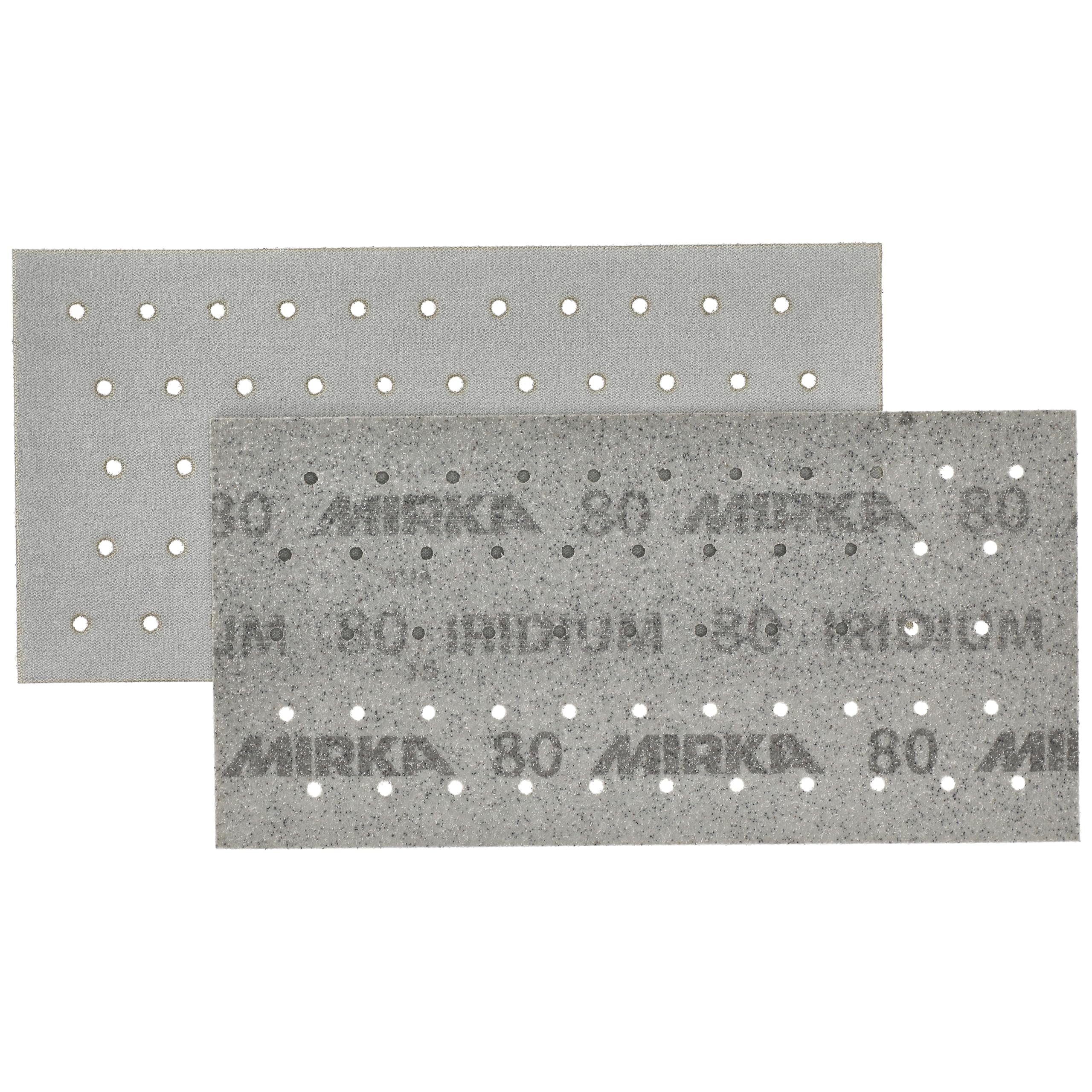 Mirka - papel de lija - Iridium 115x230 mm cierre adhesivo 55 agujeros | Papel de lija premium con cierre adhesivo 55 agujeros ideal para laca masilla imprimación madera acero y plástico