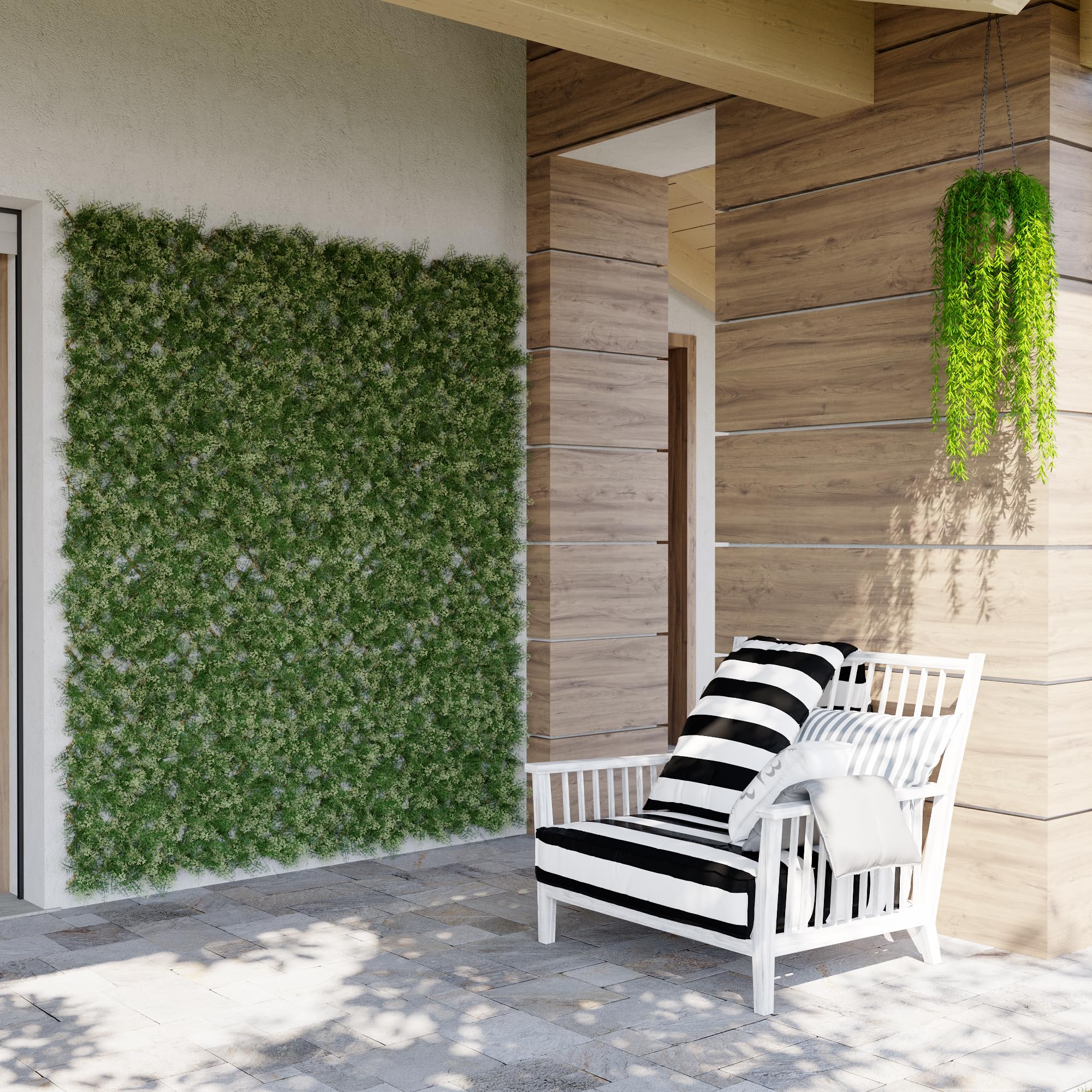 TENAX Siepe Artificiale con Foglie Traliccio Estensibile in salice, Divy 3D X-Tens Cyprus, 1x2 m, Verde/Bianco