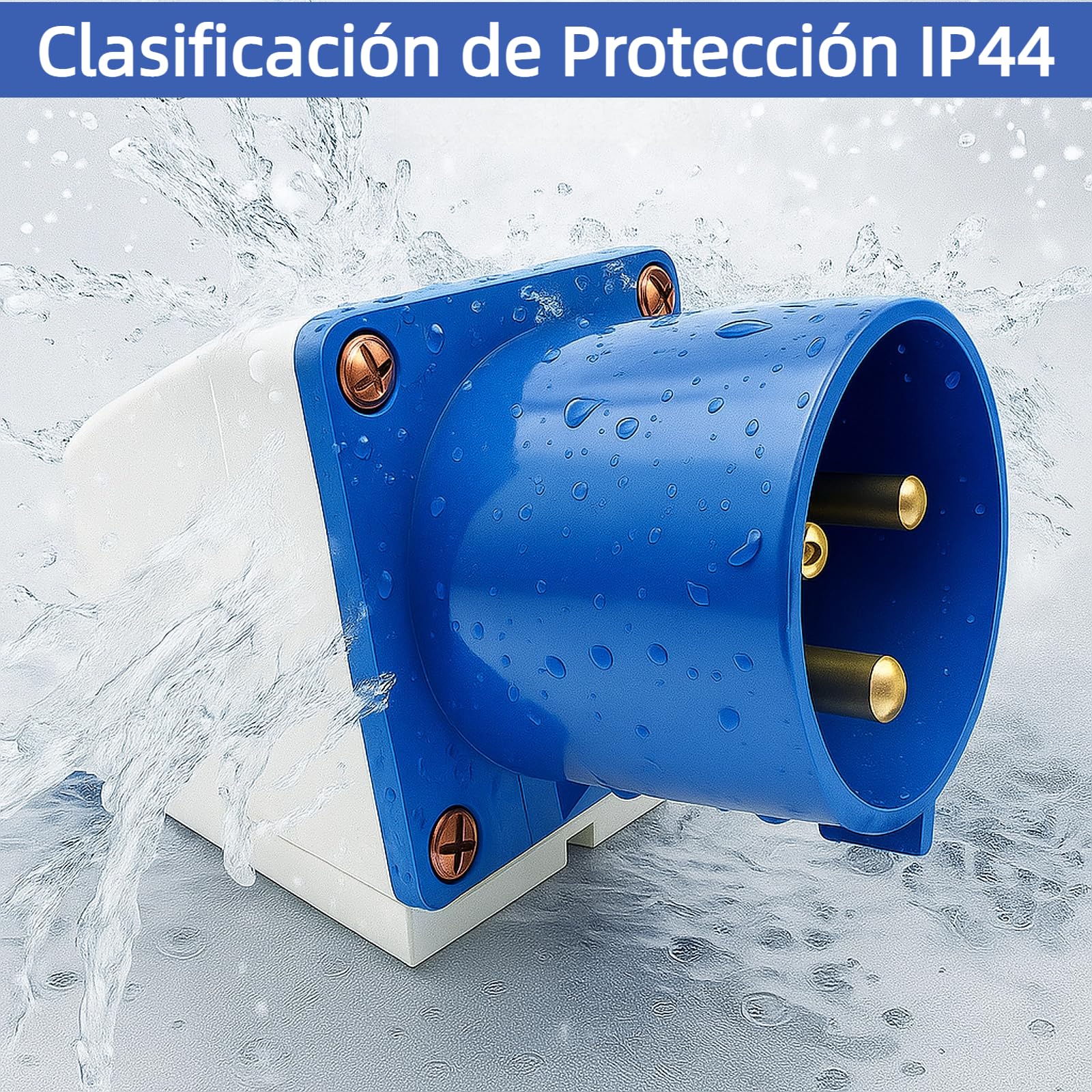 CEE Enchufe 32A 3 Polos, Conectores de Enchufe Industrial Azul 3 Pines, Enchufe de Pared Aparatos CEE, Enchufes de Repuesto Caravana Industrial 220V-250V 50/60Hz 2P-E 6H IP44 IEC60309