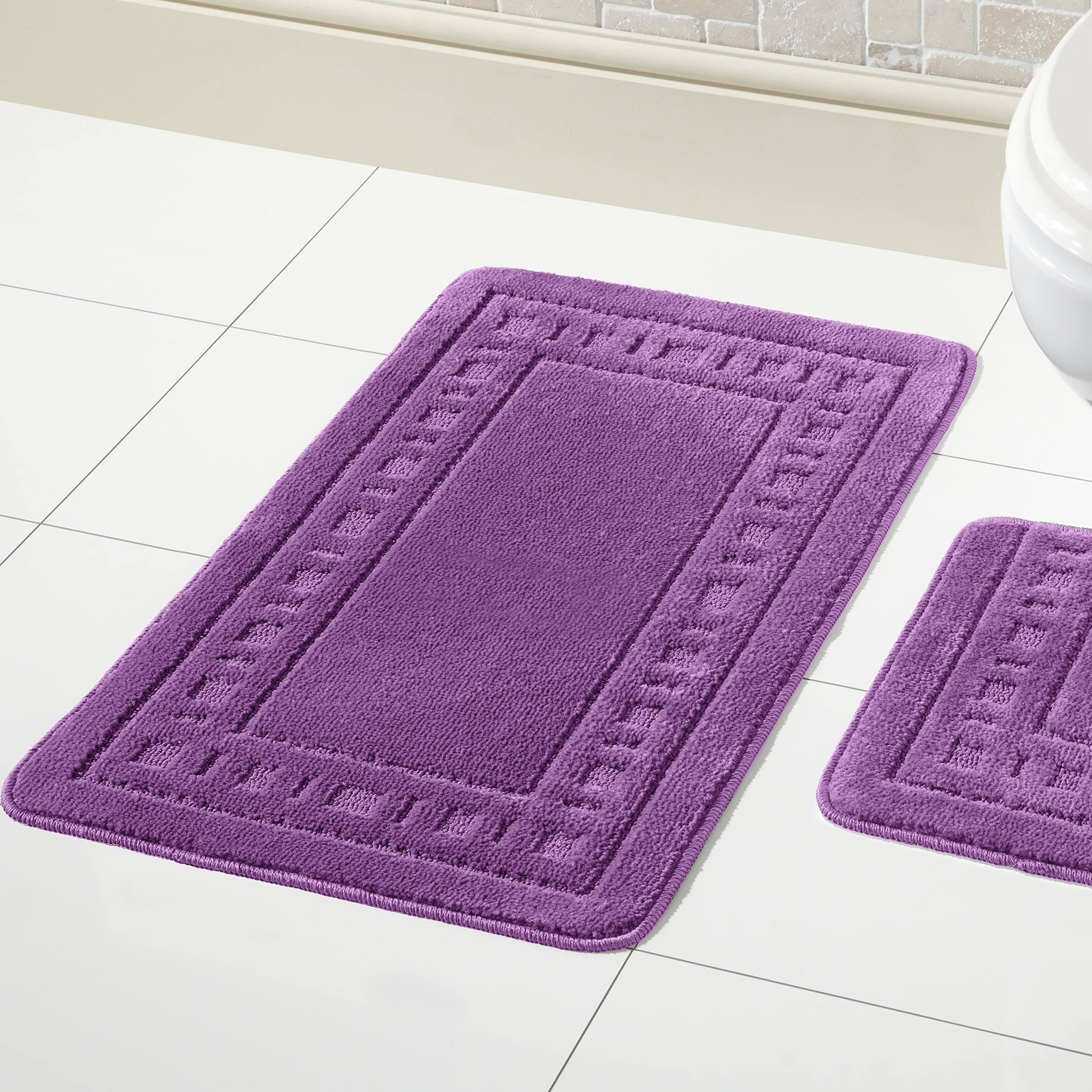 Enyhom Chenille Badkamermatten 3 stuks, ultra absorberende antislip badkamertapijten, machinewasbare zachte harige badmatten voor douchevloer (lichtgrijs, 45 x 65 50 x 80 U50 x 60 cm