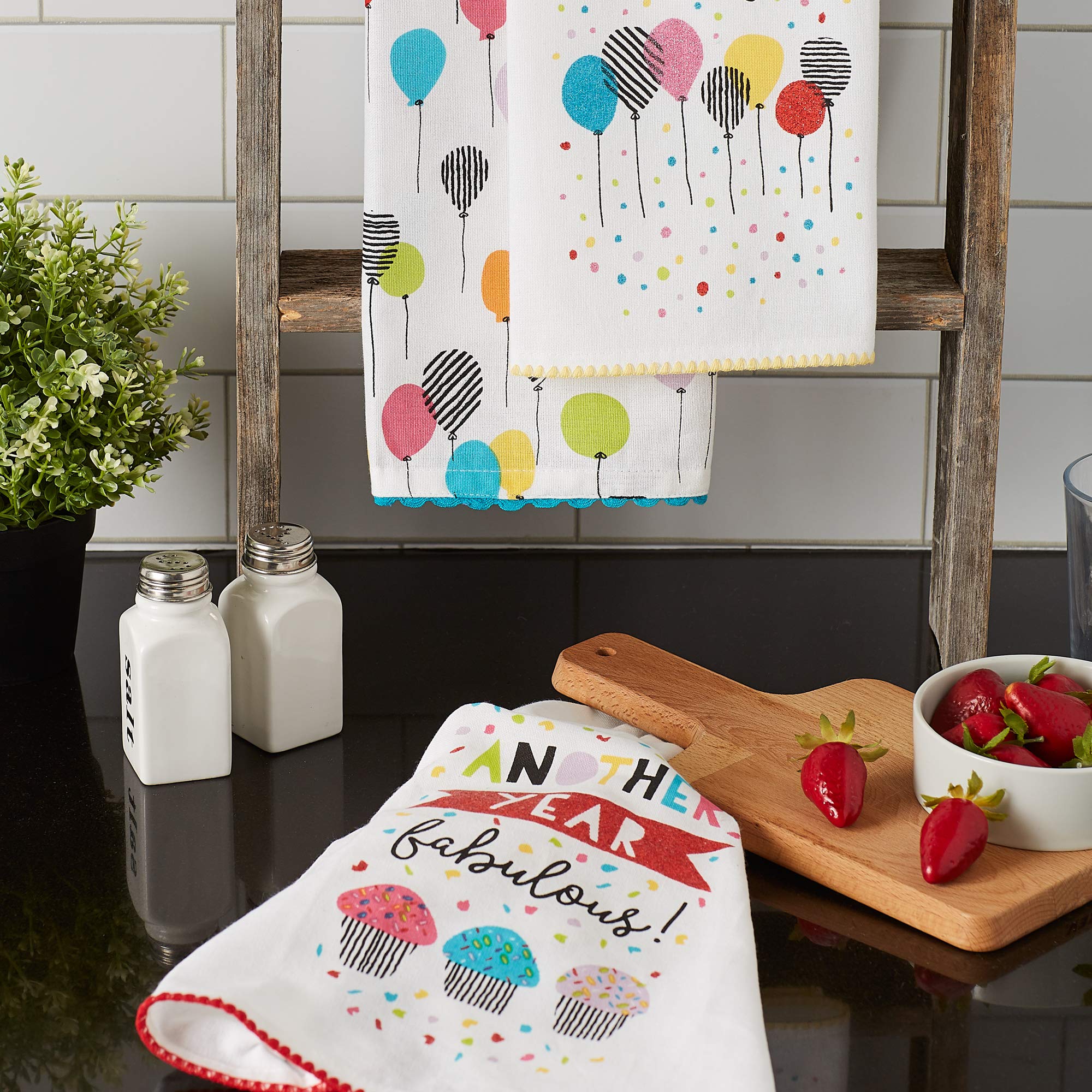 DII Kuchnia, bawełna, Happy Birthday, zestaw ręczników do naczyń
