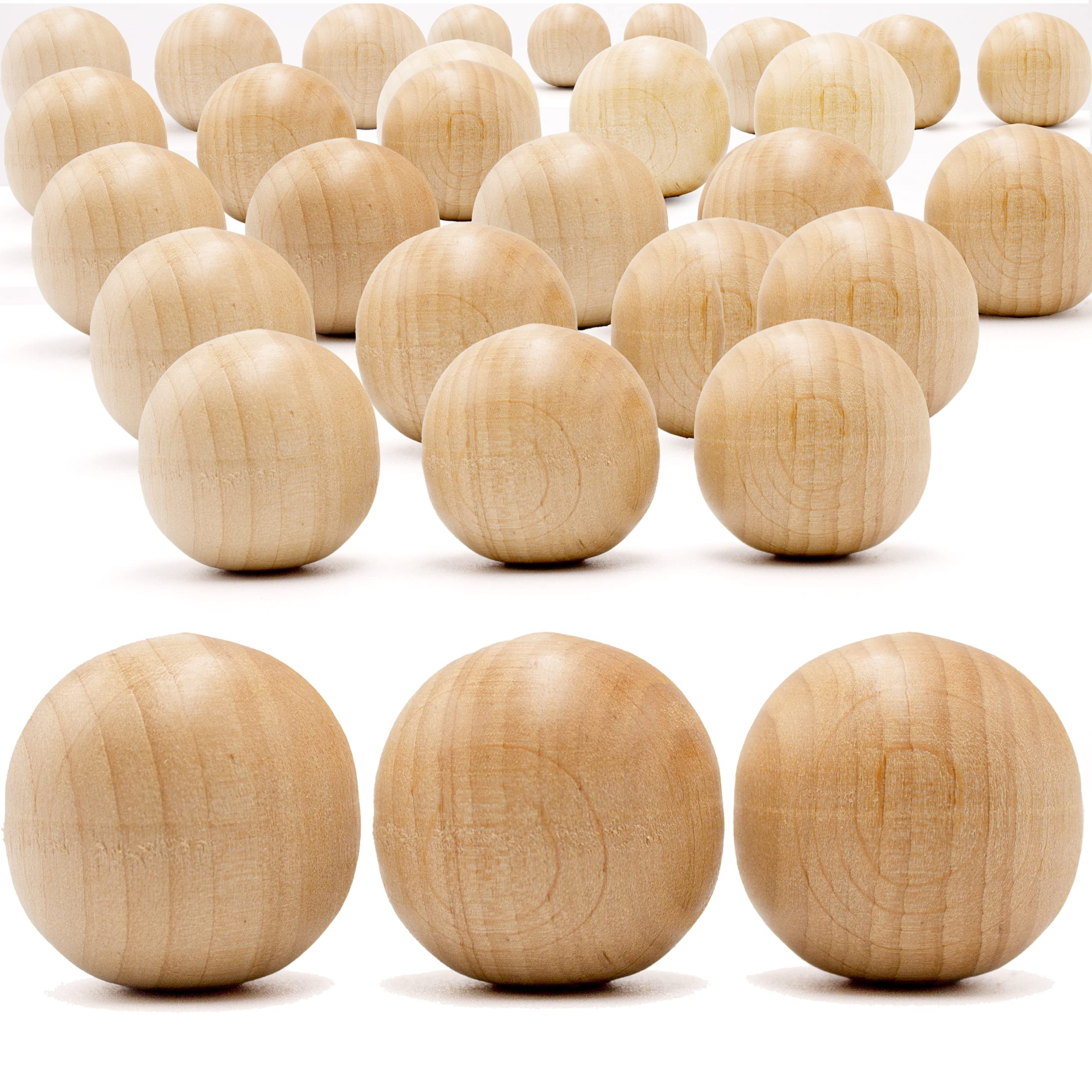 Ronde Houten Ballen, Natuurlijke Ambachtelijke Ballen, 50 Stuks, Onafgewerkte Houten Ballen, Veilig, Duurzaam, Praktisch voor Ambachtelijke Activiteiten