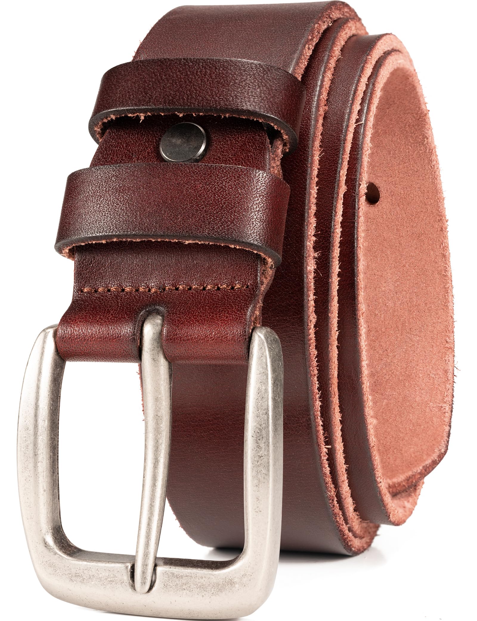 WOLFANT Leather Belt for Men,100% Italian Full Grain Real Solid Leather