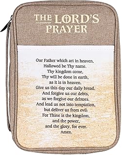 Dicksons KJV of The Lords Prayer, funda de poliéster suave con cremallera para la Biblia de 11.5 x 8.5 pulgadas, color marrón