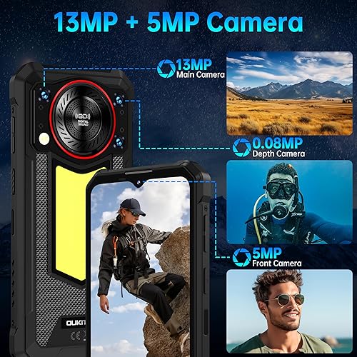 Miniatura 8 de OUKITEL WP53S Smartphone resistente desbloqueado, 16B+128GB Android 15 Teléfono resistente, batería de 11000 mAh con luz de campamento, 6.52