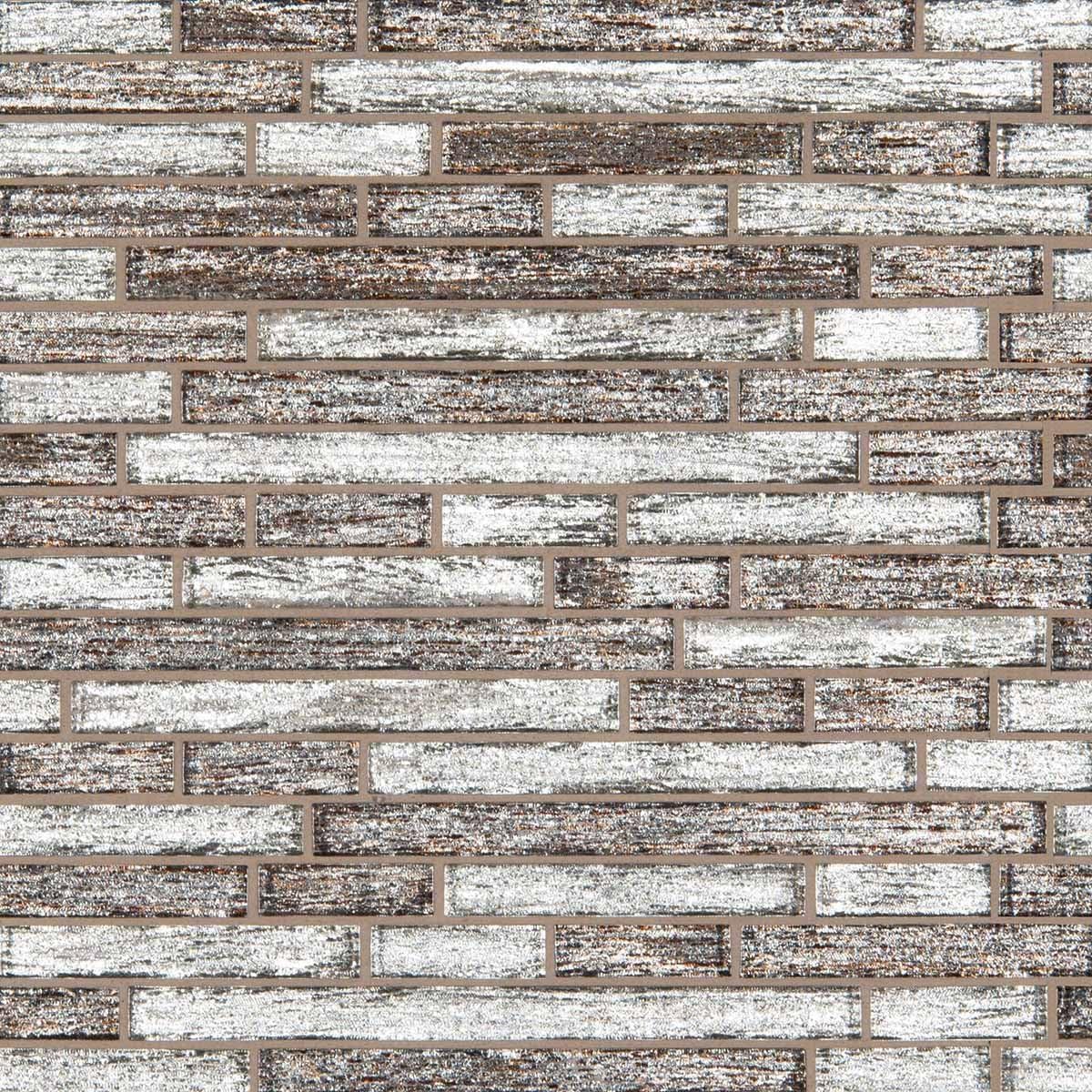 Luxe Interlocking Pattern 8mm Glass Mosaic Tile