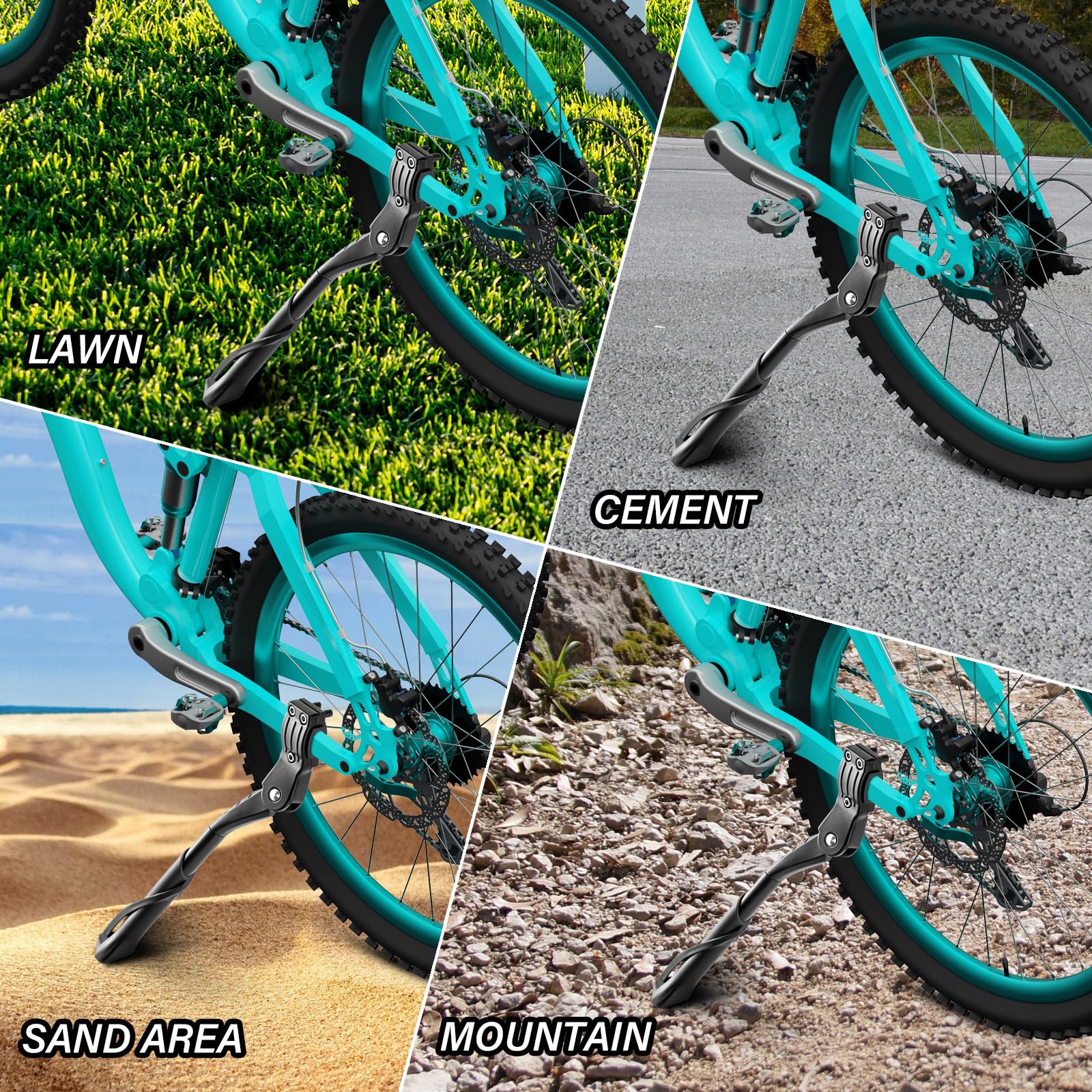 Béquille Vélo LYCAON Réglable Alliage Aluminium - Support Universel Pour VTT/Vélo Route