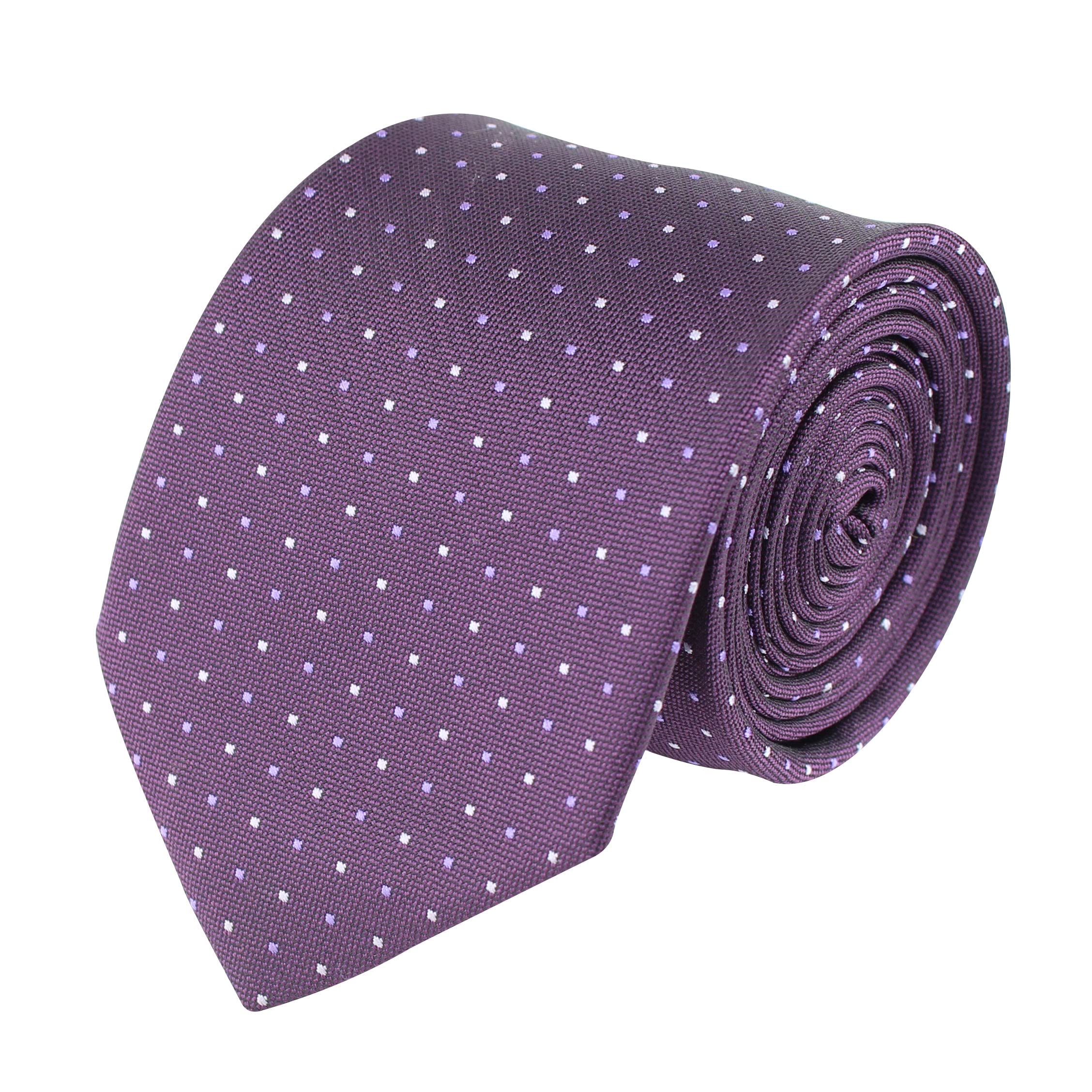 peluche Kovove Elegant Purple Polka Dot Neck Tie For Men-picture-39