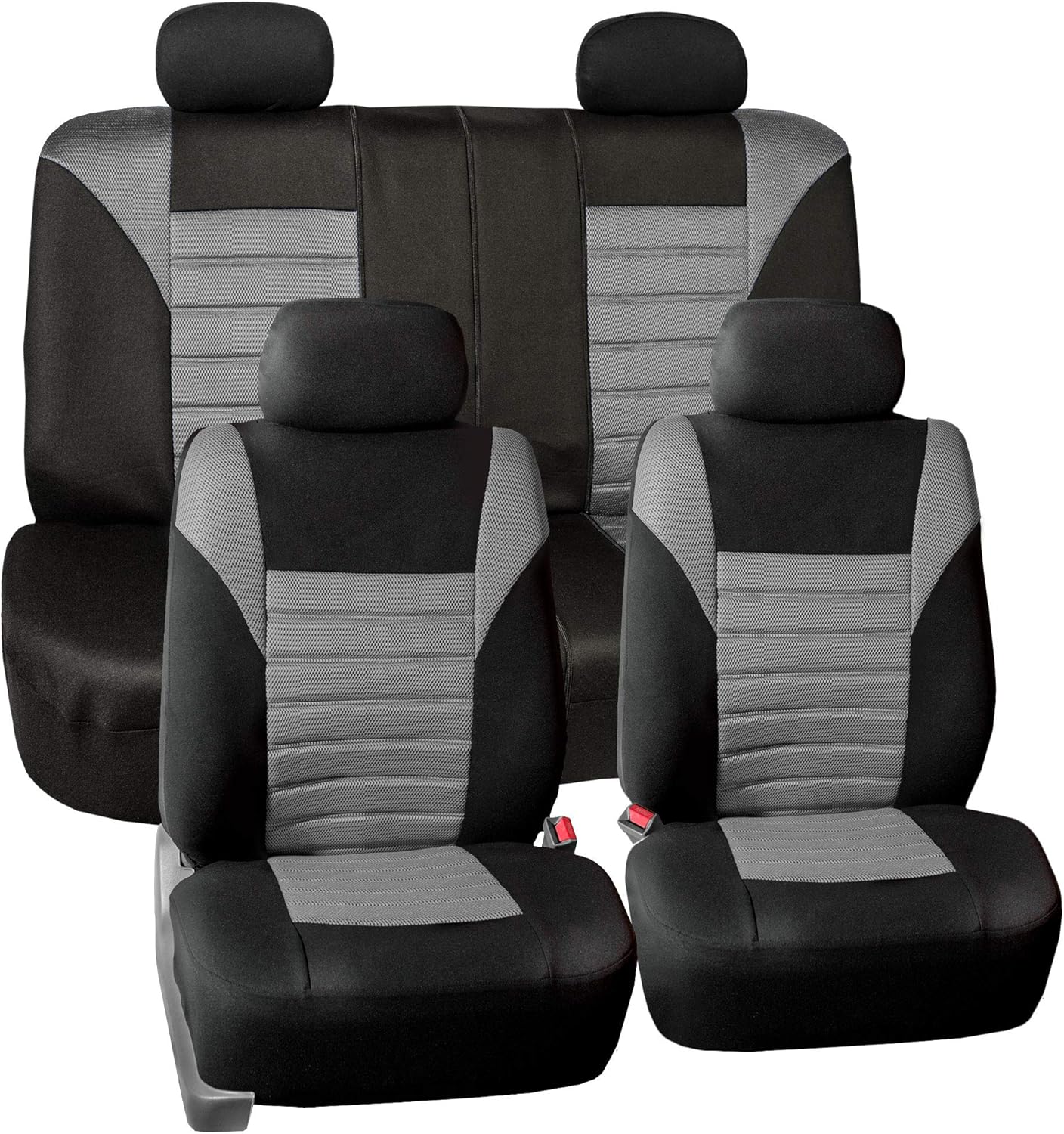 TLH Car Seat Covers Premium 3D Air Mesh Automotive Seat Covers Full Set Orange Seat Covers Airbag Compatible and Split Rear Car Seat Cover Universal Fit Interior Accessories for Cars Trucks and SUV