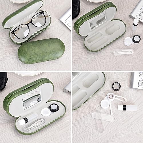 Miniatura 6 de Muf - Estuche portátil 2 en 1 para lentes y lentes de contacto, diseño de doble uso, a prueba de fugas, pinzas y botella con solución incluidas para
