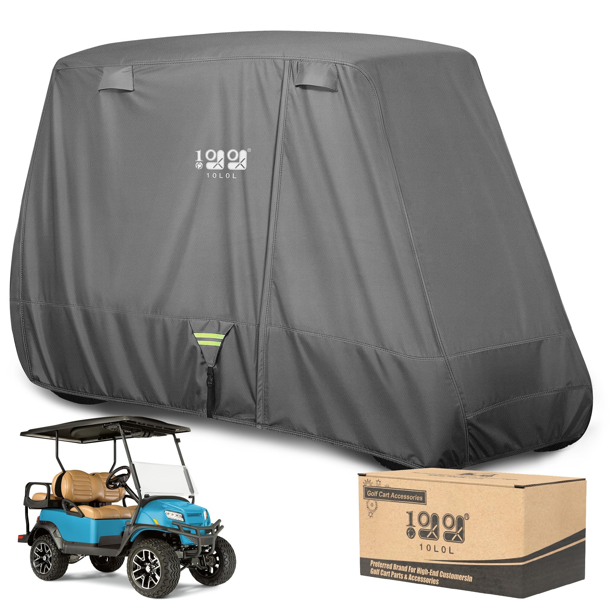 10L0L Heavy Duty Golf Buggy Cover for Yamaha, Club Car and EZGO 2/4 Passengers Golf Buggy, All Weather Outdoor Protection Weatherproof