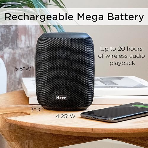 Miniatura 4 de iHome Altavoz Bluetooth impermeable con batería recargable de larga duración, altavoz portátil para uso en interiores y exteriores (iBT700)