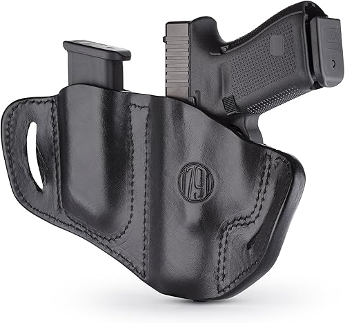Miniatura 2 de 1791 GunLeather Combo de funda y bolsa Mag G19  Funda de piel para cinturones  Compatible con Glock 19, 23, 26, 27, H&K VP40 y Springfield XDS