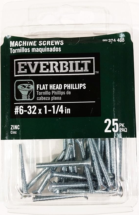 Zinc Flat Head Phillips Electrical Box Machine Screw, 632
