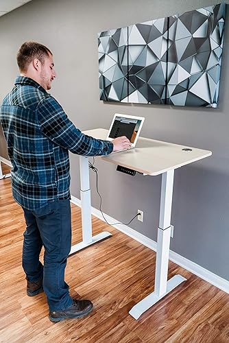 Miniatura 7 de Ergomax Marco de escritorio de un solo motor ajustable de altura eléctrica con mesa 4525 pulgadas máximo blanco