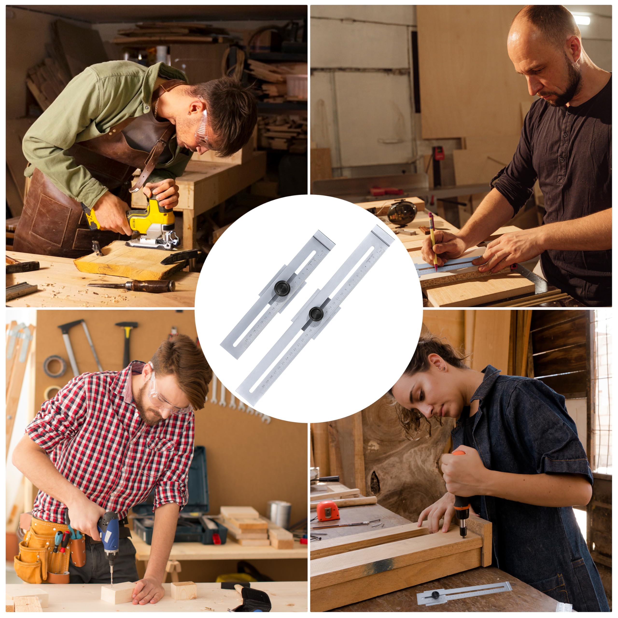 Acier au Carbone Outils de Mesure, 0-300mm Plage de Mesure Jauge de Marquage, Règle de Ligne Coulissante, Trusquin de Traçage Métal pour Menuisier, Ingénieurs, Bricolage