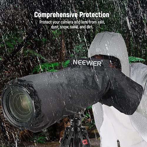 Miniatura 7 de NEEWER Cubierta de lluvia para cámara, impermeable de nailon duradero de gran tamaño compatible con cámaras Canon Sony Nikon DSLR sin espejo Vlog y