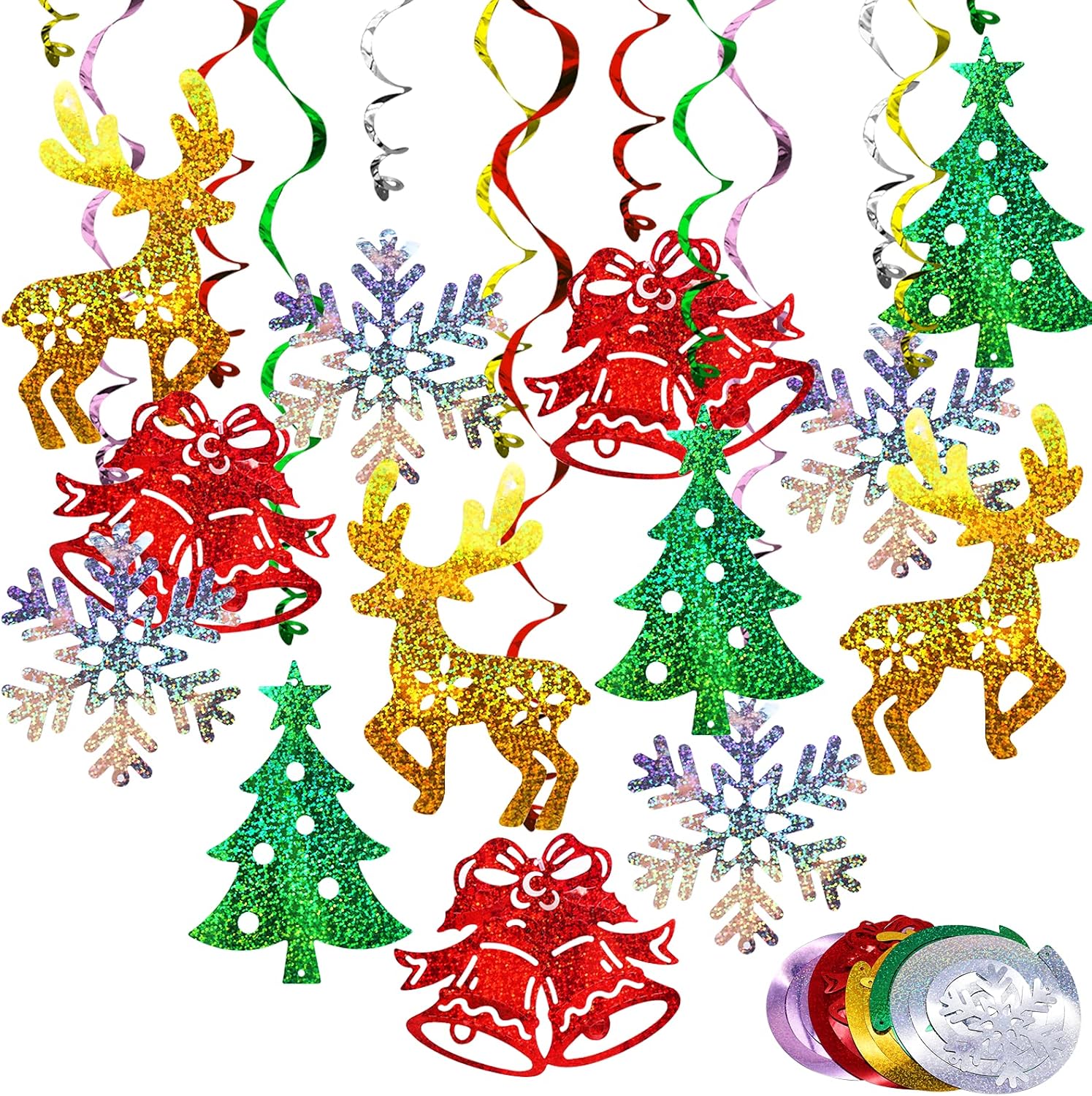 Christmas Decorations Hanging Swirl 30 Packs Xmas