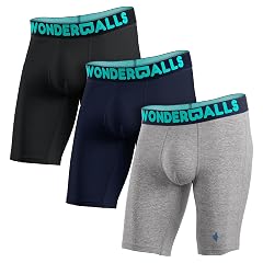 Wonderballs Long Boxer Briefs for Men - Certified Non-Toxic Ultra-Soft Peruvian Pima Cotton Modal Athletic Underwear for Men