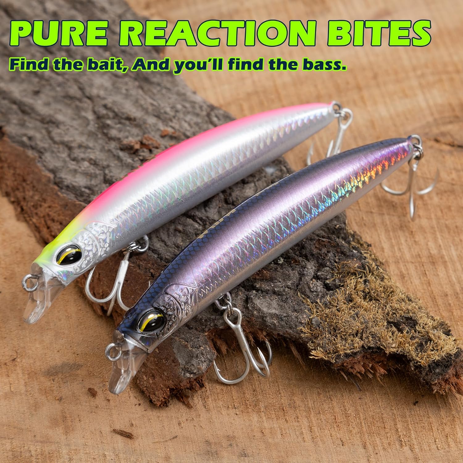 Jerkbait Fishing Lure Minnow 119S, Slow Sinking Saltwater Surf Fishing Lures with Tungsten Weight, Long Cast System, Through-Wire Construction, BKK 4X Hooks, for Halibut Striped Bass Surf Perch