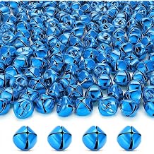 4/5 Inch Jingle Bells Small Bell Mini Bells, Tiny Crafts Bells, DIY for Christmas Home Making Ornaments Wreath Pet Decorations Bracelet Anklets Necklace Knitting Jewelry Making 60 Pcs Blue