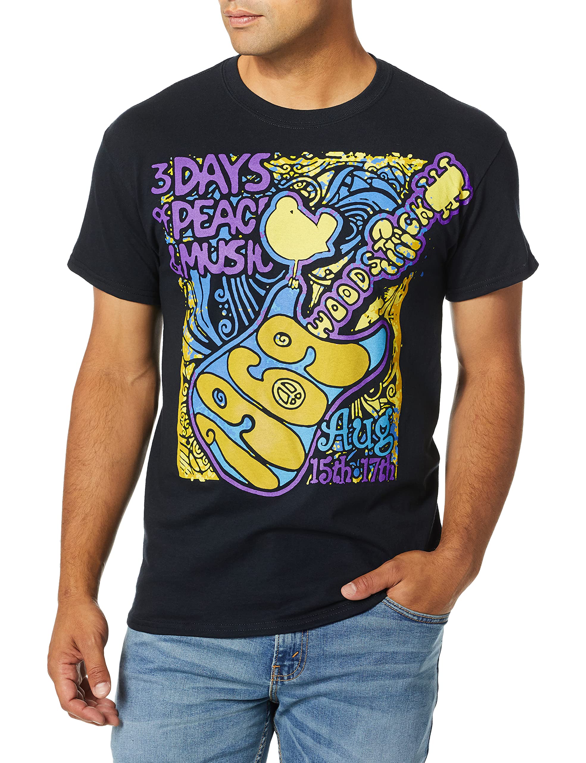 Liquid Blue Men's Woodstock-Peace and Music T-Shirt