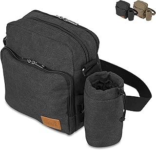 Gesponserte Anzeige – Palmelli Umhängetasche klein Canvas mit abnehmbarem Flaschenhalter, Schultertasche für Arbeit Reisen...