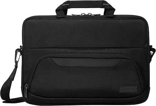 Targus Bolsa para laptop de 12-14 pulgadas para negocios y viajes, color negro, bolsa de mensajero para computadora para hombres y mujeres, material