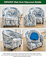 Vista 3 de CRFATOP Fundas para silla de club de 2 piezas, fundas para sillón de bañera, fundas de sillón con estampado suave y redondo para silla de sofá