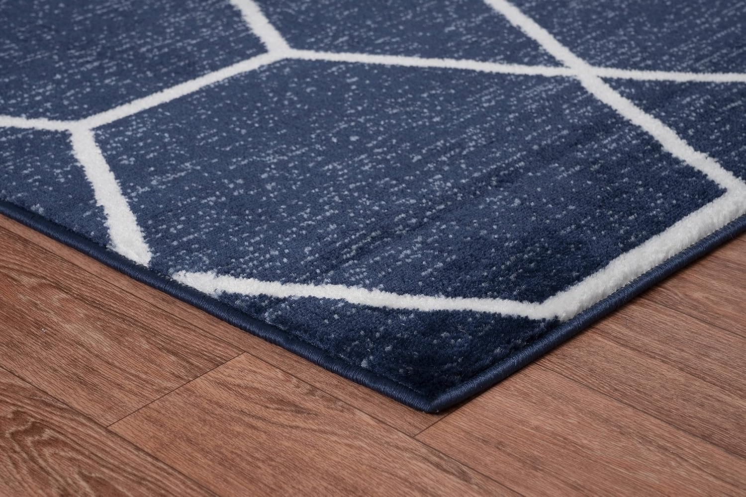 Adiva Rugs Modern Transitional Area Rug with Border, Soft Short Medium Pile, Style Pattern Traditional Carpets, Persian Home Decor, Floor Decoration Mat 2632A (Navy, 2'-6" x 5')