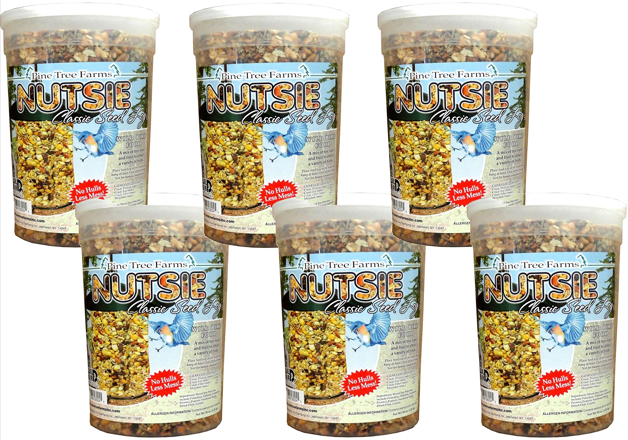 Pine Tree Farms Nutsie Classic Seed Log, 5 lbs., Pack of 6