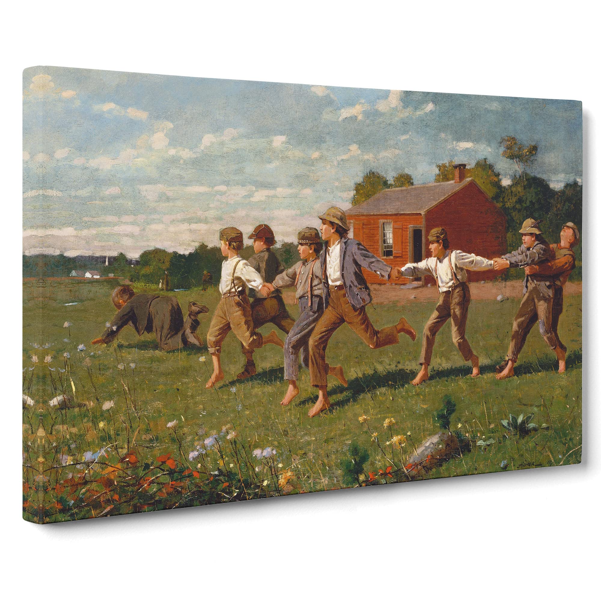 Snap The Whip By Winslow Homer Canvas Print, Mixed, 25L x 50W cm