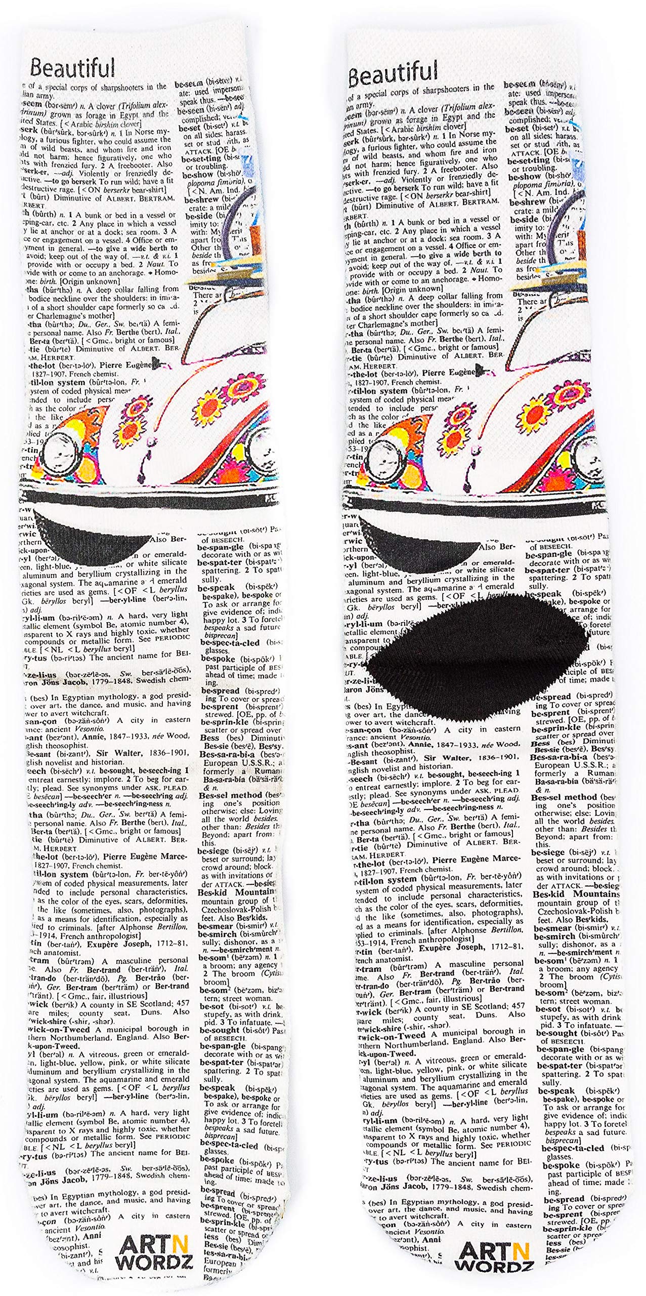 MADE IN USA Wearable Art VW Bug Unisex Crew Socks (One Size Fits Most 6-12)