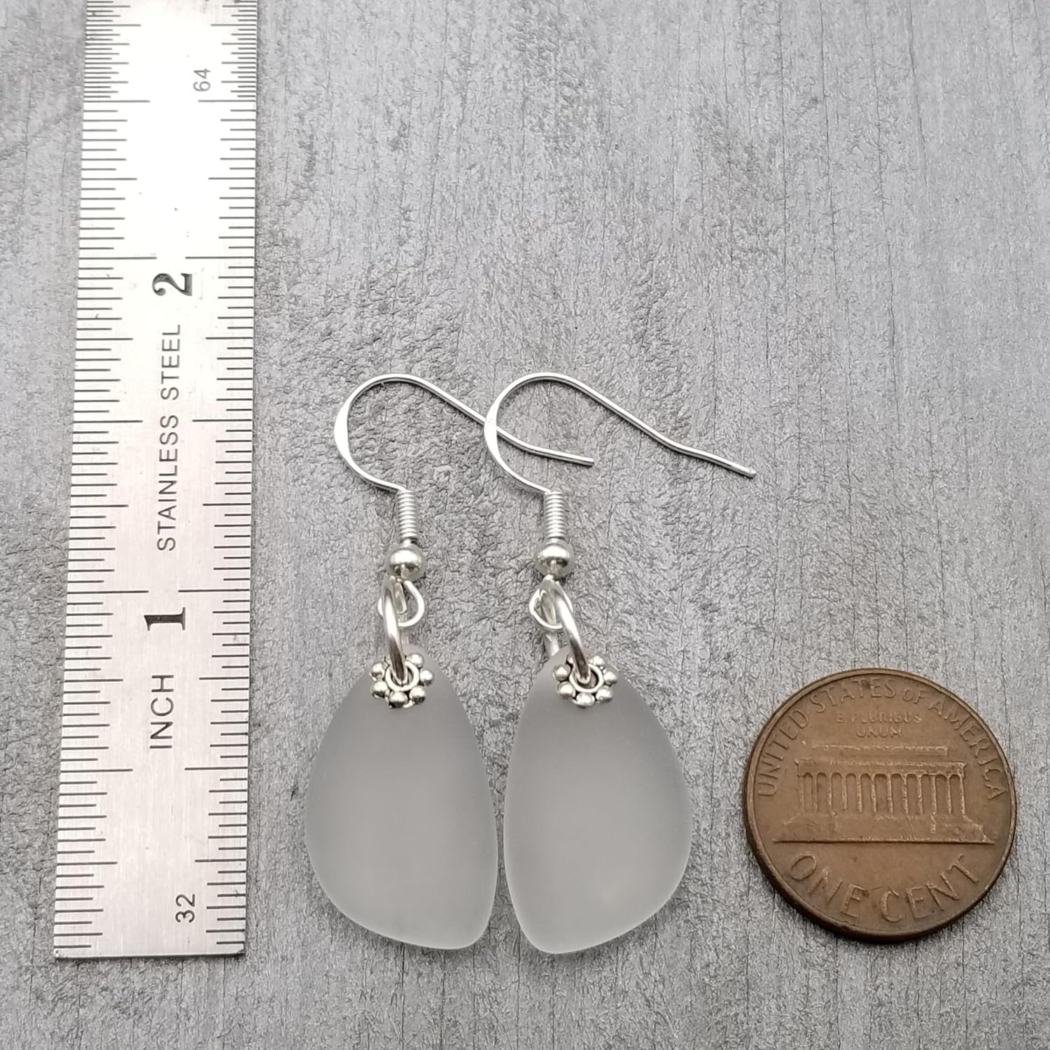 Handmade in Hawaii, Eclipse Sea Glass Earrings, Light Weight Minimalist Design, Unique Hawaii Birthday Gift For Women
