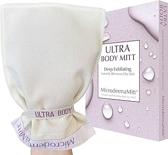 MicrodermaMittULTRA Exfoliating Mitt - The Ultimate Deep Exfoliating Body Scrubber Kese Glove – Keratosis Pilaris, Strawberry Skin Treatment, Reduce Ingrown Hair, Turkish Body Scrubber Exfoliator