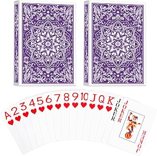 2 Stück Spielkarten Pokerkarten mit Jumbo Index,Designer Profi Spielkarten | Kartendeck,Hochwertige Pokerkarten für Familien,Kartenspiele,Party,Texas Holdem,Poker,Romme,Blackjack,Canasta,Kartenspiel