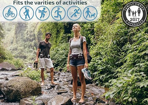 Miniatura 8 de Cinturón de hidratación para correr con botellas de 2 x 10 onzas, cinturones de agua para mujeres y hombres, cinturón de iPhone para cualquier