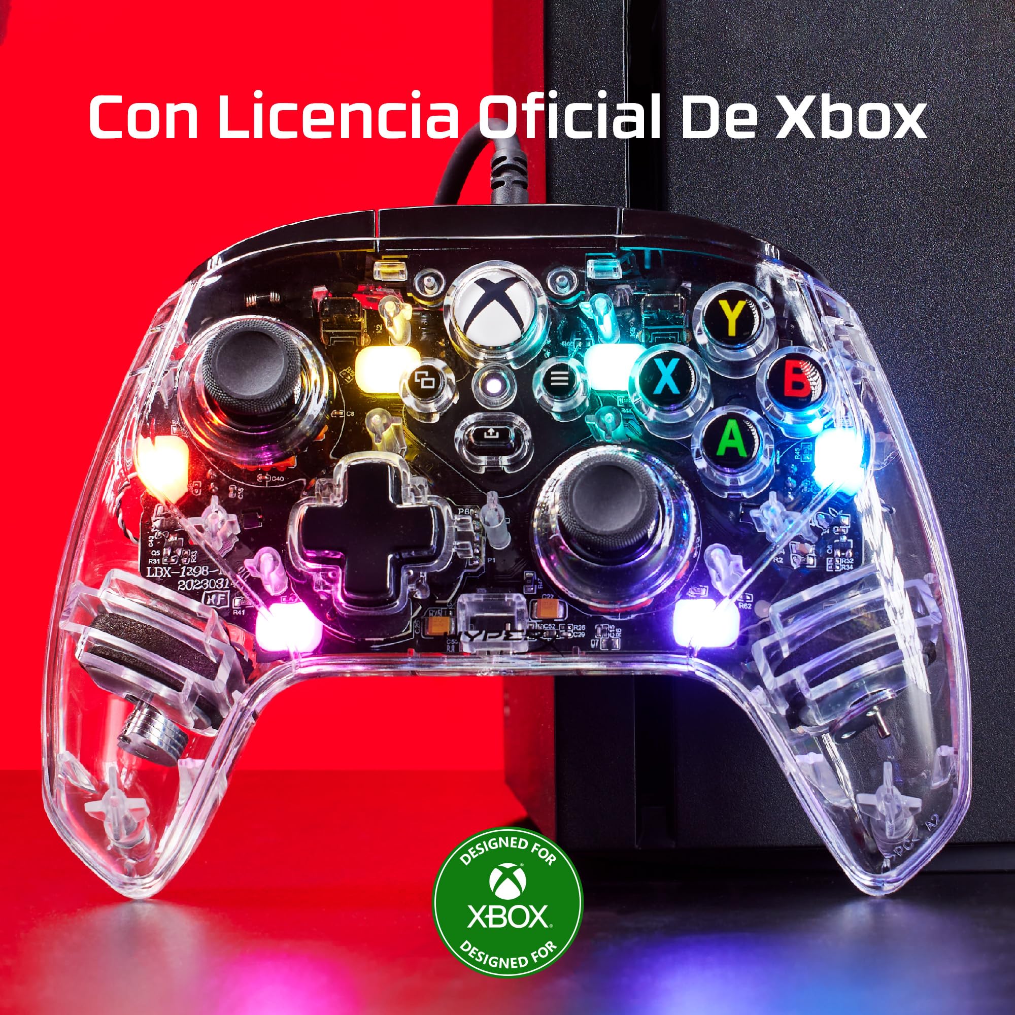 HyperX Clutch Gladiate RGB - Mando con cable para Xbox One, Xbox Series X|S, Windows 10/11, joystick, gamepad, motores de vibración dual, RGB